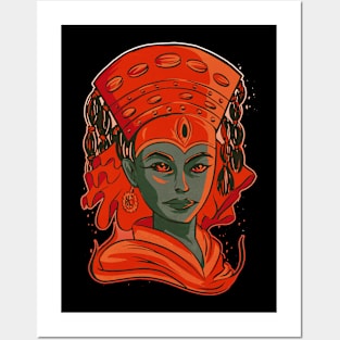 Kumari goddess illustration Posters and Art